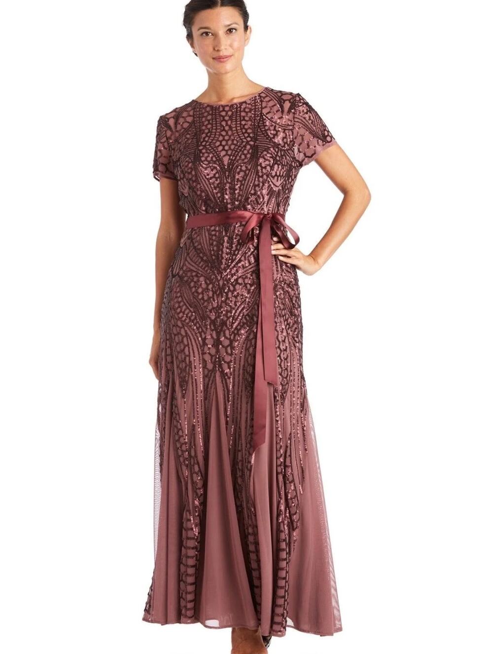 New R&M Richards dark rose mother of the bride dress sz 14 W